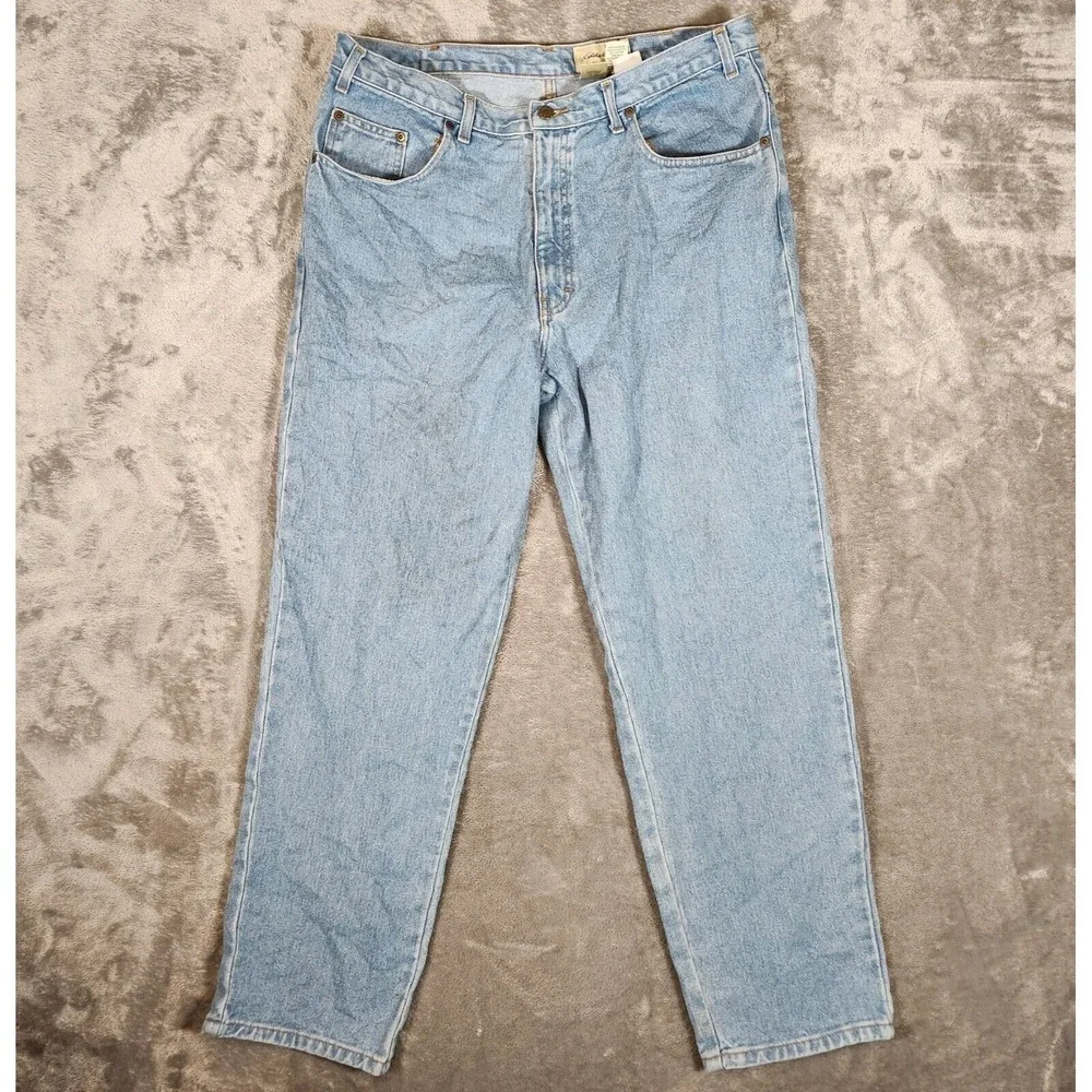 Vintage Eddie Bauer Jeans Men's 37X31 (Tag‎ 38X30) Tapered Leg Blue Denim Pants